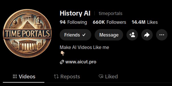 Example creator profile with the aicut affiliate link in their bio