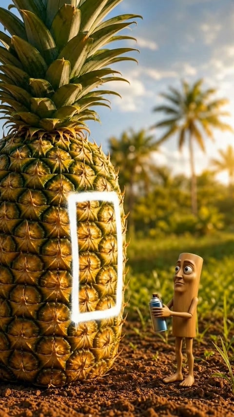 Fruit House Build - A tiny builder carves a house out of a giant fruit - a wordless renovation timelapse