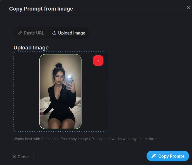 Clone Prompt feature in AI Image  -  reverse-engineer an influencer prompt from a reference image