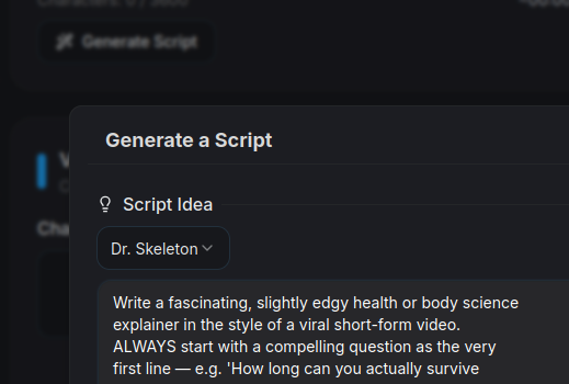 Generate Skeleton Story