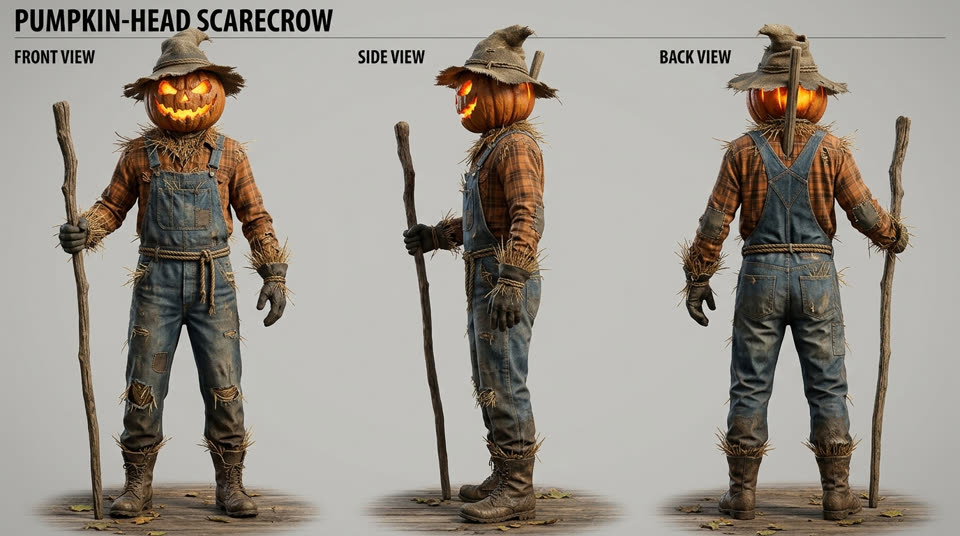 Pumpkin scarecrow