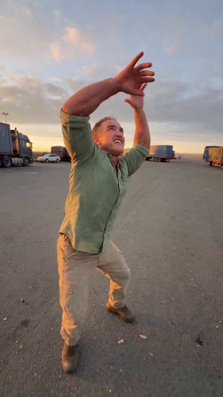 Car Dance Trend - Pick three characters. They take turns in the viral sunset car park dance: the dancer, the selfie filmer and the one at the car, every move and cut, in the truck yard or a place you pick.